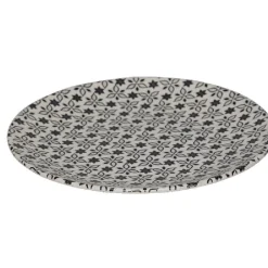 Gifi Assiette à dessert petits motifs noir blanc