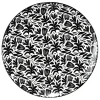 Gifi Assiette à dessert porcelaine motif feuillage noir blanc Ø19xH2cm