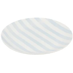 Gifi Assiette à dessert porcelaine rayure bicolore Ø16cm