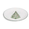 Gifi Assiette à dessert porcelaine blanche motif sapin de Noël Ø19cm