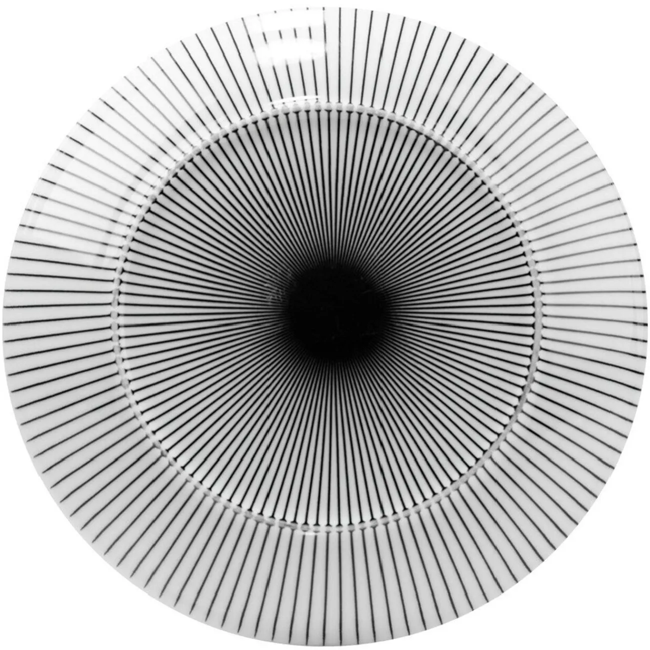 Gifi Assiette à dessert rayure noire et blanche