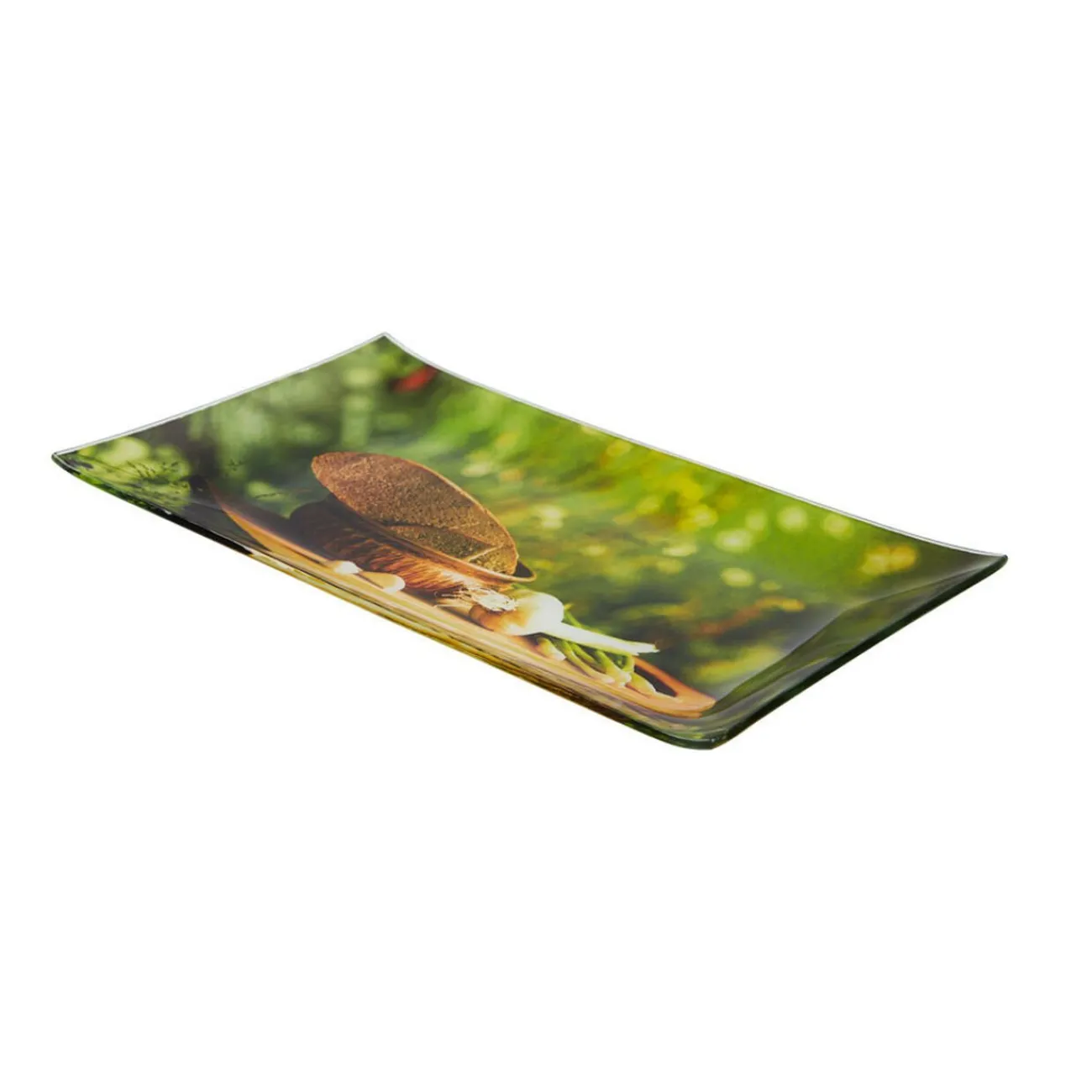 Gifi Assiette à dessert rectangulaire design ail et pain