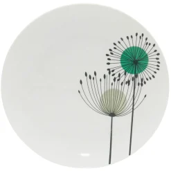 Gifi Assiette à dessert ronde aigrette pissenlit blanche