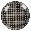 Gifi Assiette à dessert ronde blanche motif géométrique noir