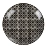 Gifi Assiette à dessert ronde blanche motif losange noir Etna