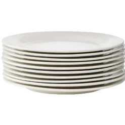 Gifi Assiette à dessert ronde céramique blanc x10