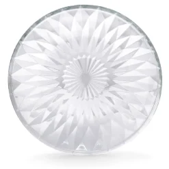 Gifi Assiette à dessert ronde fleur géométrique verre transparent