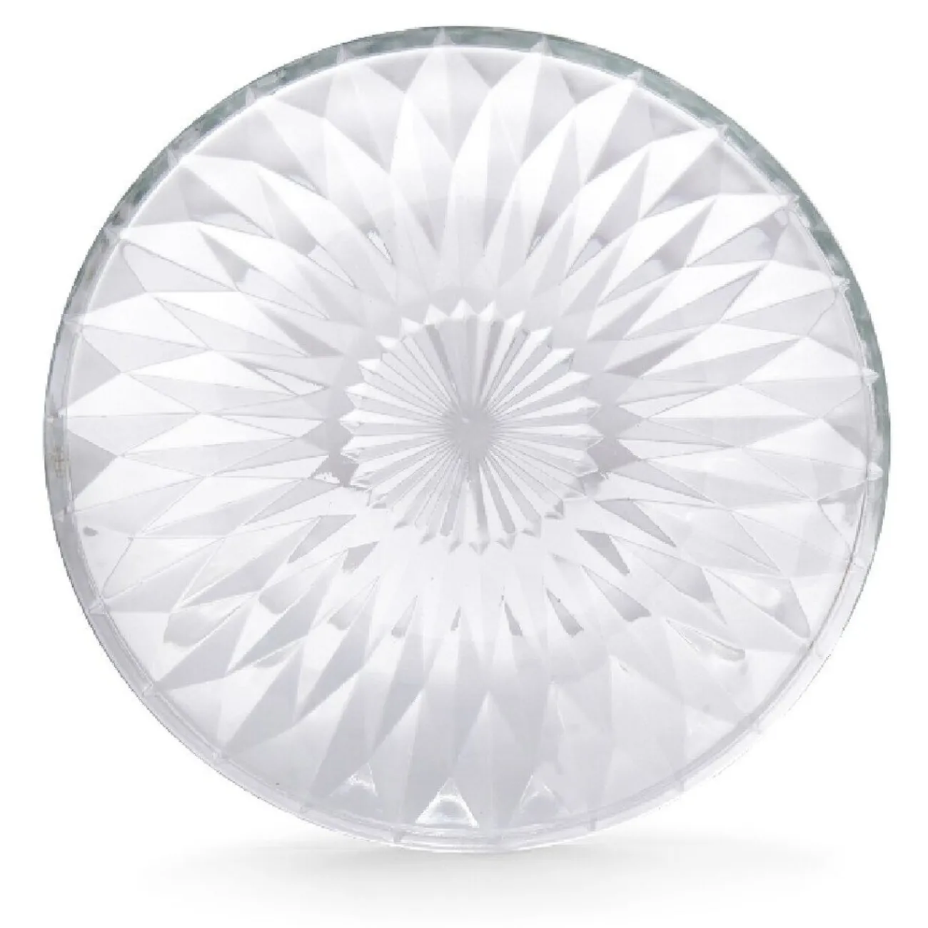 Gifi Assiette à dessert ronde fleur géométrique verre transparent