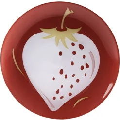 Gifi Assiette à dessert ronde Luminarc fraise rouge