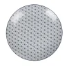 Gifi Assiette à dessert ronde motif géométrique prisme blanc et bleu