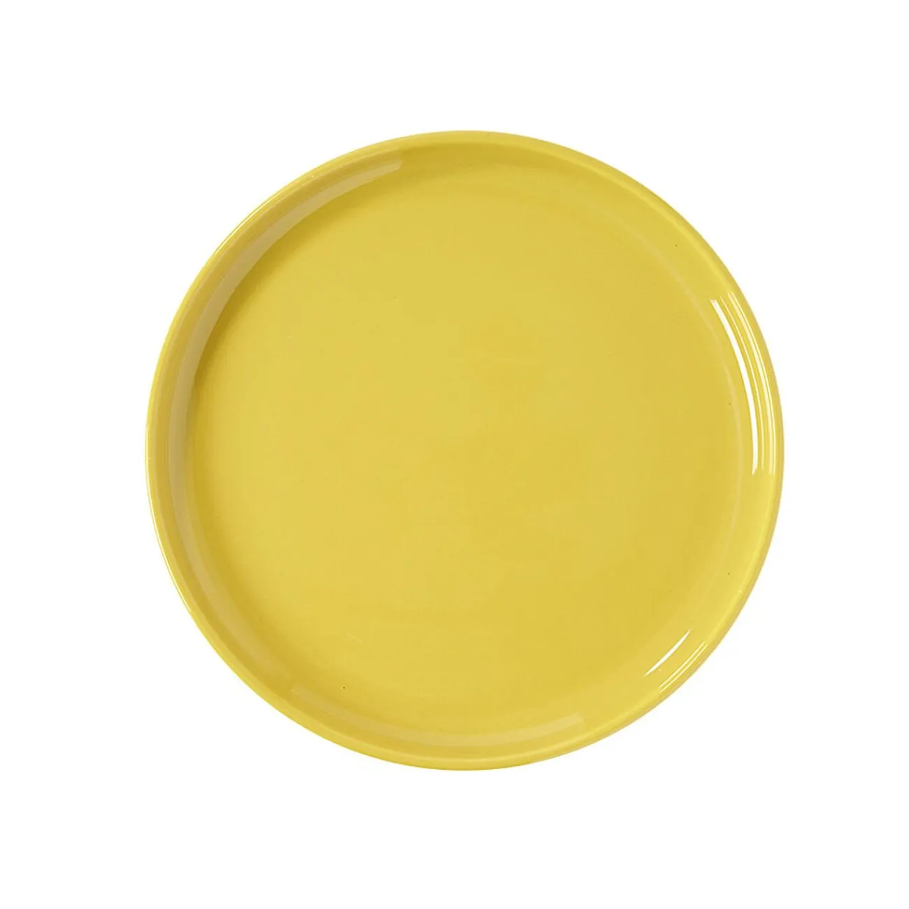 Gifi Assiette à dessert ronde Oslo jaune moutarde