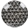 Gifi Assiette à dessert ronde porcelaine zig zag blanc gris