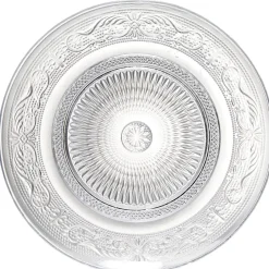 Gifi Assiette à dessert ronde transparente ciselée