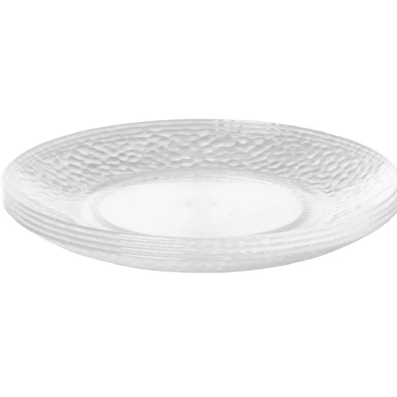 Gifi Assiette à dessert transparente martelé x4