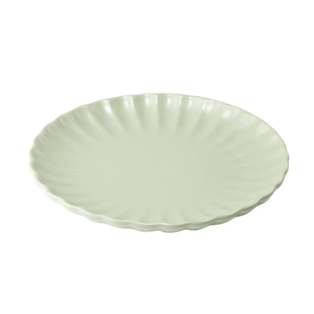 Gifi Assiette à dessert Venise en faïence verte Ø20cm