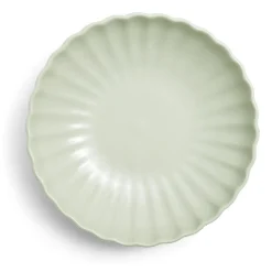 Gifi Assiette à soupe Venise rebord ondulé faïence vert sauge Ø20cm