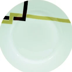 Gifi Assiette creuse blanche décor lignes