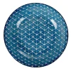 Gifi Assiette creuse bleue motif grillagé blanc Urban