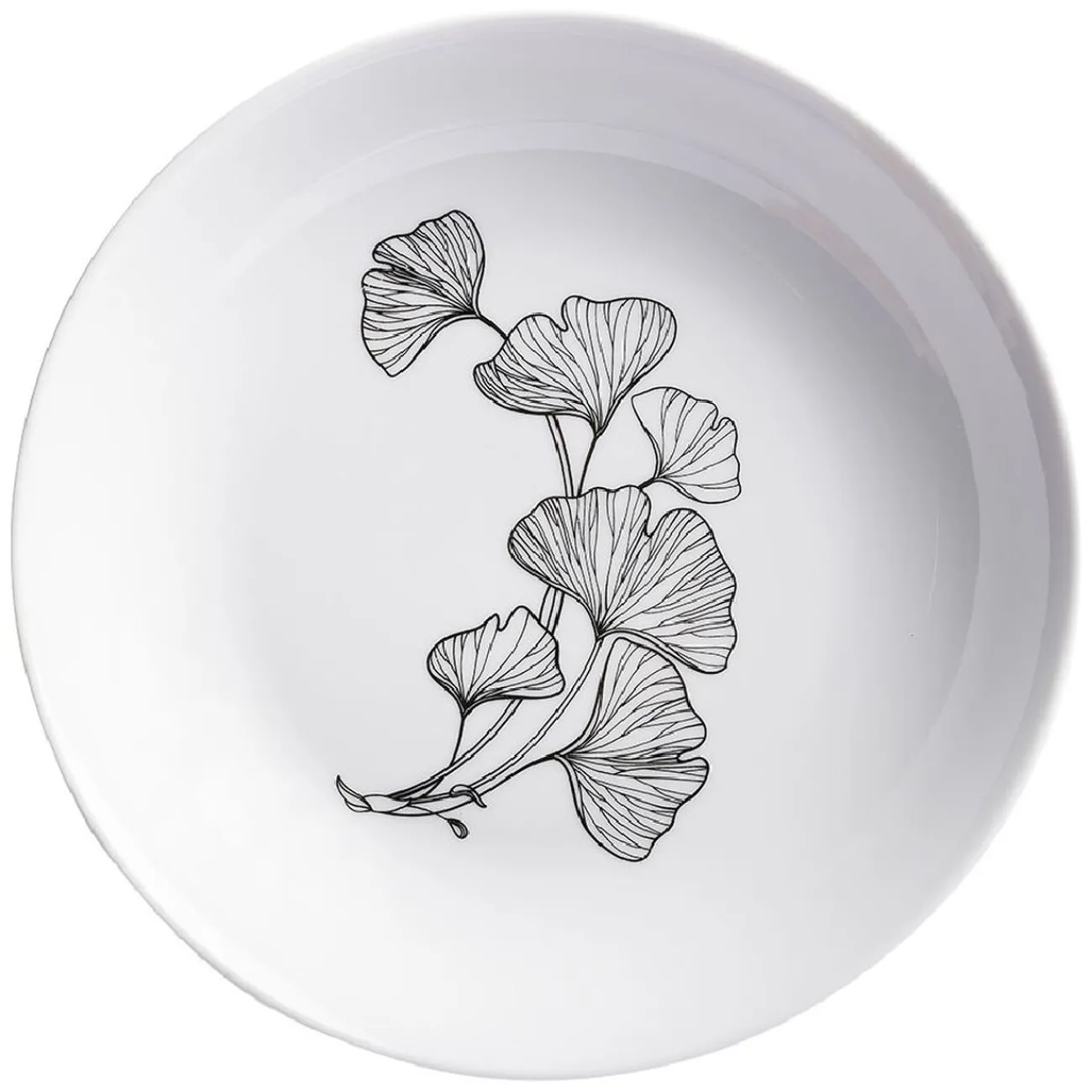 Gifi Assiette creuse décor fleur blanc noir