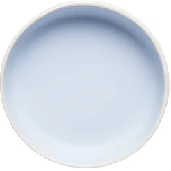 Gifi Assiette creuse en faïence bleu turquoise avec liseré crème