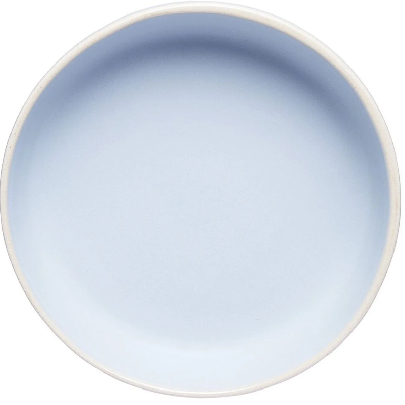 Gifi Assiette creuse en faïence bleu turquoise avec liseré crème