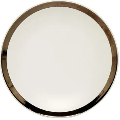 Gifi Assiette creuse en faïence avec liseré doré