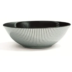 Gifi Assiette creuse en porcelaine décor rayures soleil