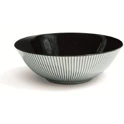 Gifi Assiette creuse en porcelaine décor rayures soleil