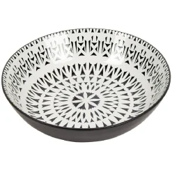 Gifi Assiette creuse en porcelaine motif intérieur et extérieur coloré