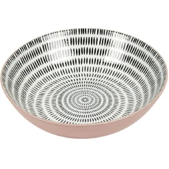 Gifi Assiette creuse en porcelaine motif intérieur et extérieur coloré