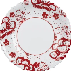 Gifi Assiette creuse Luminarc blanc décor rouge Alcove vintage