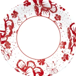 Gifi Assiette creuse Luminarc blanc décor rouge Alcove vintage