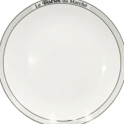Gifi Assiette creuse rebord inscription Le Bistrot du Marché blanche