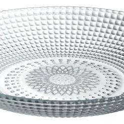 Gifi Assiette creuse ronde effet relief blanc transparent Ø21 cm