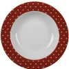 Gifi Assiette creuse rouge et blanc design coeurs