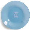 Gifi Assiette creuse verre coloré avec message Ø23cm - 3 modèles
