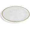 Gifi Assiette dessert ronde verre transparent rebord doré Ø21cm