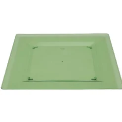 Gifi Assiette plastique plate carrée unie vert x 10