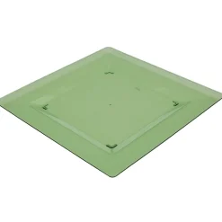 Gifi Assiette plastique plate carrée unie vert x 10