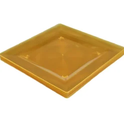 Gifi Assiette plastique plate carrée unie jaune x 10