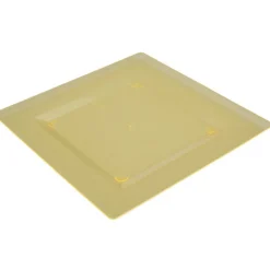 Gifi Assiette plastique plate carrée unie jaune x 10