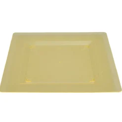 Gifi Assiette plastique plate carrée unie jaune x 10