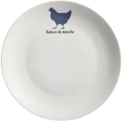 Gifi Assiette plate beige motif poule