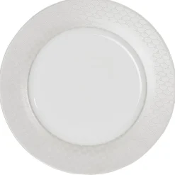 Gifi Assiette plate blanche bordure brillante