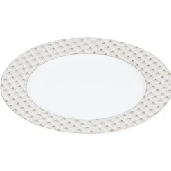 Gifi Assiette plate blanche bordure rayons doré