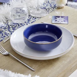 Gifi Assiette plate blanche bordure dorée Ø27cm