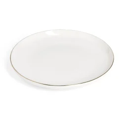 Gifi Assiette plate blanche bordure dorée Ø27cm
