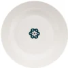 Gifi Assiette plate blanche décor fleur bleue