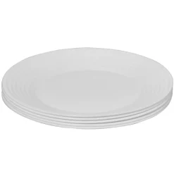 Gifi Assiette plate blanche Harena bord ligne en relief x6