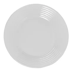 Gifi Assiette plate blanche Harena bord ligne en relief x6
